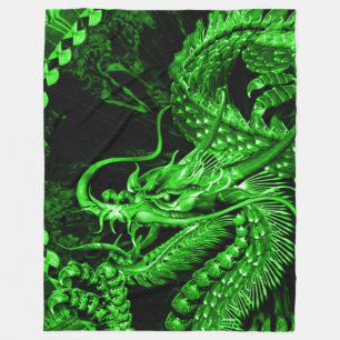 Chinese Jade Keizer Dragon Art Fleece Deken