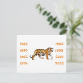 Chinese jaren van de afbeelding van de tijger briefkaart (Staand voorkant)