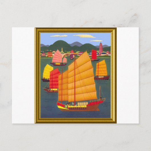 Chinese Junk Briefkaart (Voorkant)