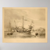 Chinese Junks in Singapore Poster (Voorkant)