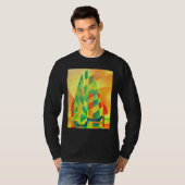 Chinese junks Sunset Sails and Shadows Bold Cubism T-shirt (Voorkant volledig)