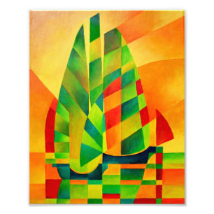 Chinese Junks, Sunset, Sails and Shadows Bold Foto Afdruk