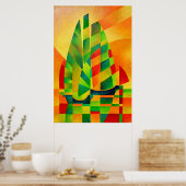 Chinese Junks, Sunset, Sails and Shadows Bold Poster (Keuken)