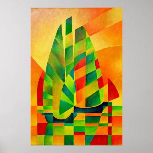 Chinese Junks, Sunset, Sails and Shadows Bold Poster (Voorkant)