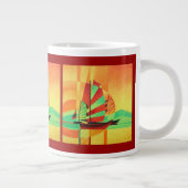 Chinese Junks zwaaien naar de kust in het Cubisme Grote Koffiekop (Rechts)