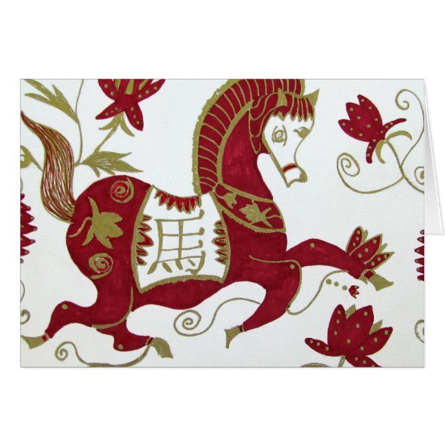 Chinese kaart voor paardenastrologie (Voorkant Horizontaal)