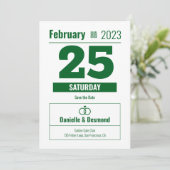 Chinese kalenderstijl save the date uitnodiging (Staand voorkant)