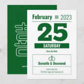Chinese kalenderstijl save the date uitnodiging (Voorkant / Achterkant)