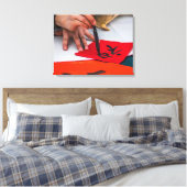 Chinese kalligrafie demonstratie canvas print (Insitu (Slaapkamer))
