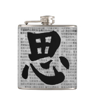 Chinese kalligrafie “Denken” Heupfles