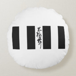 Chinese kalligrafie Tai Chi Dans in zwart-wit Rond Kussen