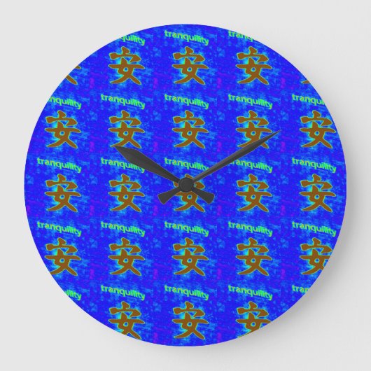 chinese kalmeringssymbool op blauwe klok (Voorkant)