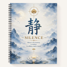 Chinese Karakter 静 Stilte (Jing) Lotus Notitieboek