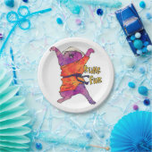 Chinese kat - Kies achtergrondkleur Papieren Bordje (Feest)