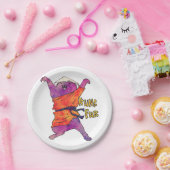 Chinese kat - Kies achtergrondkleur Papieren Bordje (Feest)