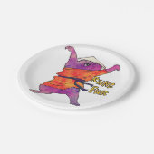 Chinese kat - Kies achtergrondkleur Papieren Bordje (Gekanteld)