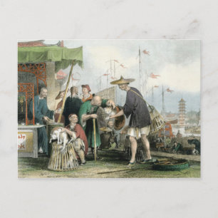 Chinese kat-kooplui uit 'China in een reeks Briefkaart