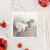 Chinese kat kunst twee Kittens Servet (Insitu)