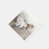 Chinese kat kunst twee Kittens Servet (Hoek)