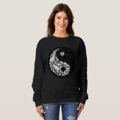 Chinese Kat Yin Yang Symbool Kat Trui (Voorkant volledig)