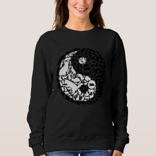 Chinese Kat Yin Yang Symbool Kat Trui (Voorkant)