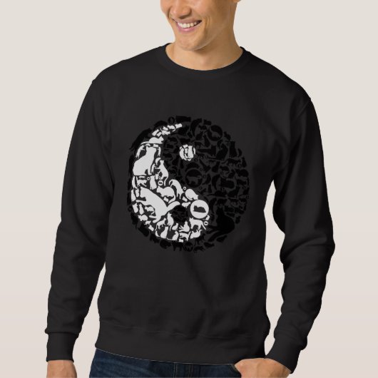 Chinese Kat Yin Yang Symbool Kat Trui (Voorkant)