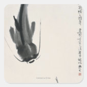 Chinese katvis vierkante sticker (Voorkant)