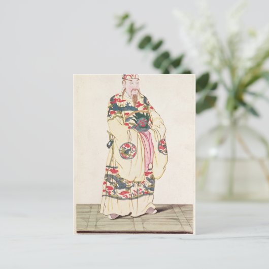 Chinese keizer in Ceremoniaal kostuum Briefkaart (Staand voorkant)