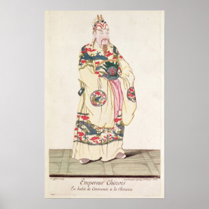 Chinese keizer in Ceremoniaal kostuum Poster