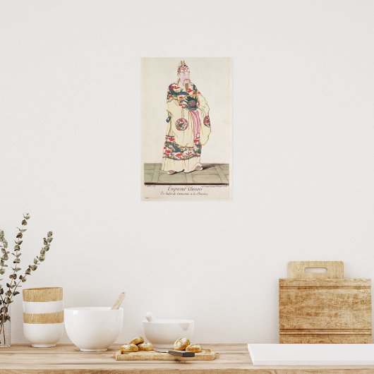 Chinese keizer in Ceremoniaal kostuum Poster (Keuken)