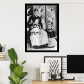 Chinese keizer Pu Yi met vader en broer 1909 Poster (Thuiskantoor)