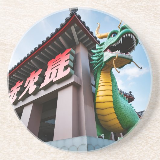 Chinese Keizerdraak Zandsteen Onderzetter (Voorkant)