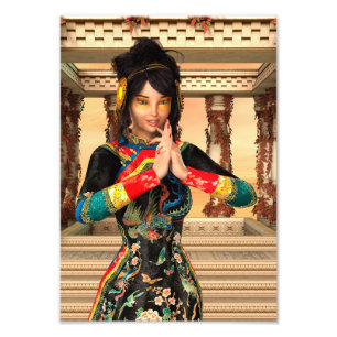 Chinese keizerin fantasie portretkunst foto afdruk