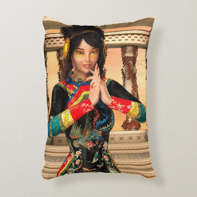 Chinese keizerin fantasyp-portretkunst decoratief kussen (Voorkant(Verticaal))