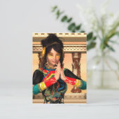 Chinese keizerin fantasypoortretkunst briefkaart (Staand voorkant)