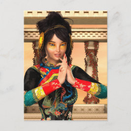 Chinese keizerin fantasypoortretkunst briefkaart