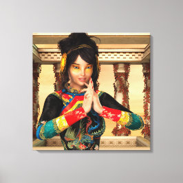 Chinese keizerin fantasypoortretkunst canvas afdruk