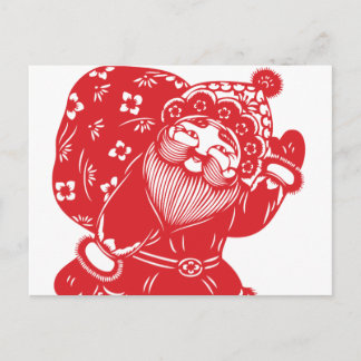 Chinese kerstman feestdagenkaart