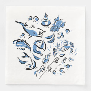 Chinese Keuken Inkt Tekening Papier Servet