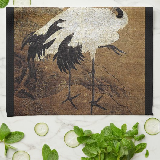 Chinese keukenhanddoek met scrollende kraan (Gevouwen)