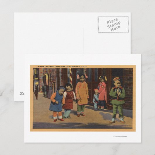 Chinese kinderen in Chinatown-San Francisco, CA 2 Briefkaart (Voorkant / Achterkant)