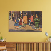 Chinese kinderen in Chinatown-San Francisco, CA 2 Canvas Afdruk (Insitu (Woonkamer))
