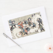 Chinese kinderen in de sneeuw rechthoekige sticker (Envelop)