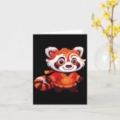 Chinese Kinderen Meisjes Jongens Grappige Rode Pan Kaart (Gele Bloem)