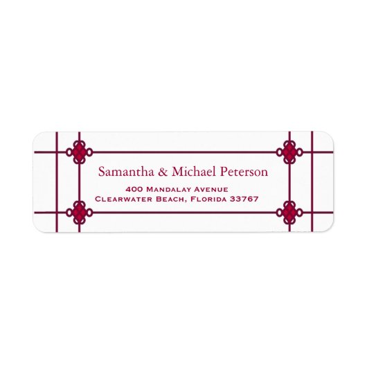 Chinese knopen bruiloft adres etiket (Voorkant)