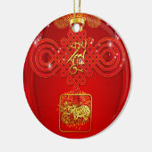 Chinese Knot Ox Year 2021 CRO Keramisch Ornament (Links)