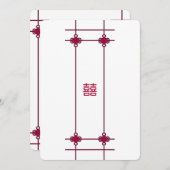 Chinese Knots Double Happiness Wedding Kaart (Voorkant / Achterkant)