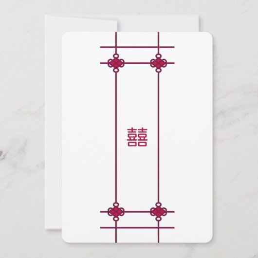 Chinese Knots Double Happiness Wedding Kaart (Voorkant)