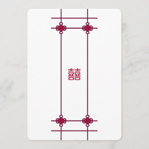 Chinese Knots Double Happiness Wedding Kaart