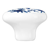  Chinese Koi Fish Print Blauw Wit Keramische Knop (Zijkant)